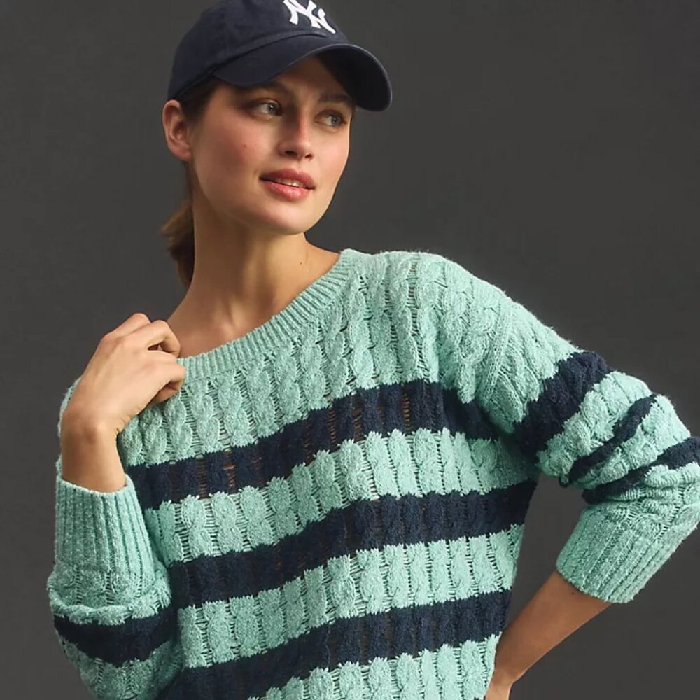 Pilcro Longline Stitch sweater (Anthropologie-NEW)